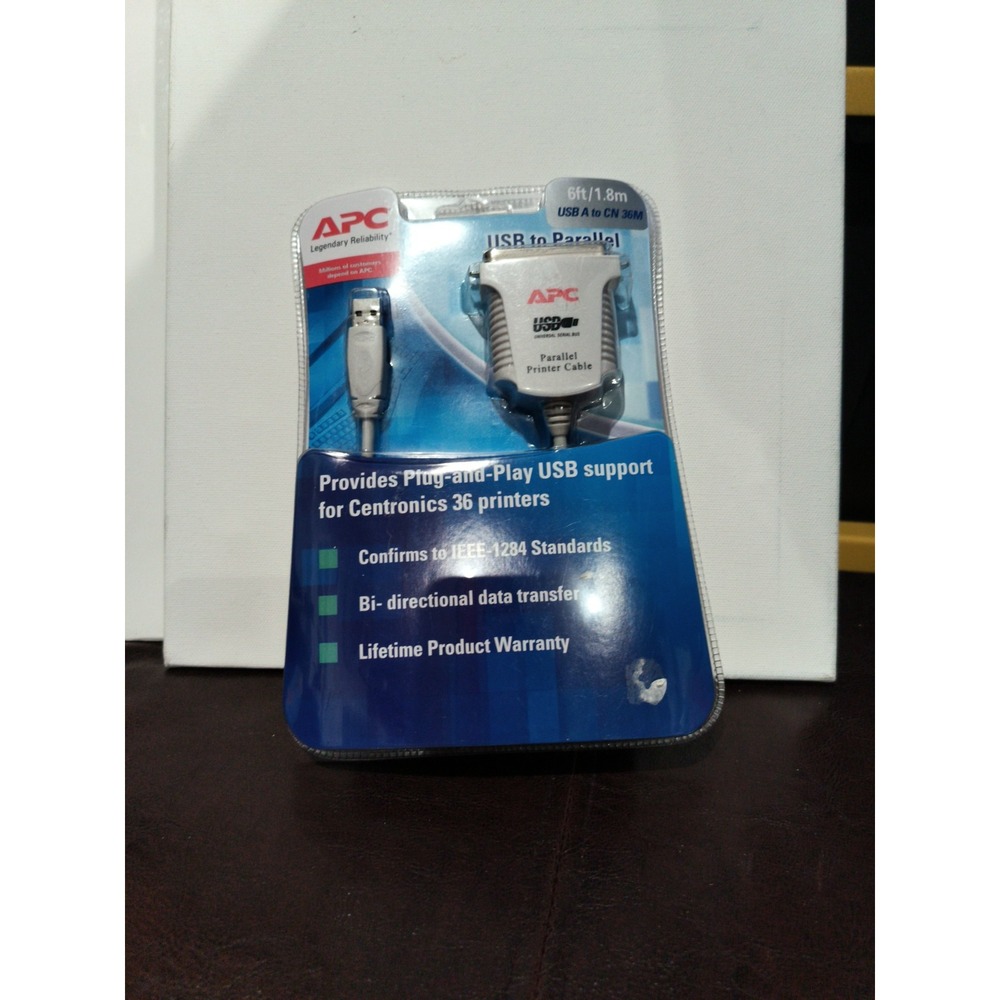 NEW! APC USB to PARALLEL Printer Adaptor Cable 6'/1.8m USB1284